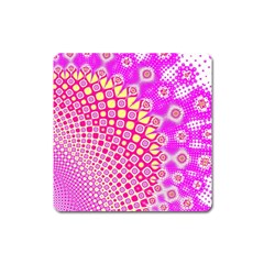 Digital Arts Fractals Futuristic Pink Square Magnet by Pakrebo