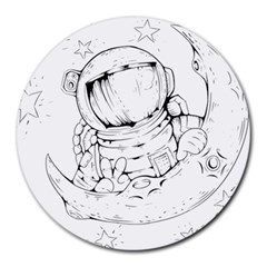 Astronaut Moon Space Astronomy Round Mousepads