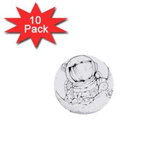 Astronaut Moon Space Astronomy 1  Mini Buttons (10 pack) 