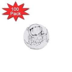 Astronaut Moon Space Astronomy 1  Mini Buttons (100 pack) 