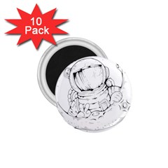 Astronaut Moon Space Astronomy 1.75  Magnets (10 pack) 