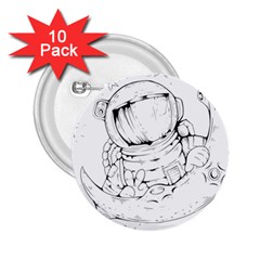 Astronaut Moon Space Astronomy 2.25  Buttons (10 pack) 