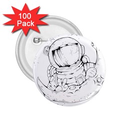 Astronaut Moon Space Astronomy 2.25  Buttons (100 pack) 