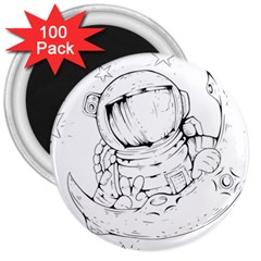 Astronaut Moon Space Astronomy 3  Magnets (100 pack)