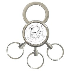 Astronaut Moon Space Astronomy 3-Ring Key Chain