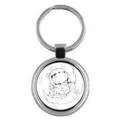 Astronaut Moon Space Astronomy Key Chain (Round)