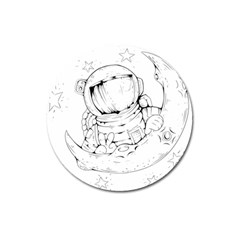 Astronaut Moon Space Astronomy Magnet 3  (Round)
