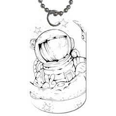 Astronaut Moon Space Astronomy Dog Tag (One Side)