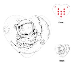 Astronaut Moon Space Astronomy Playing Cards Single Design (Heart)