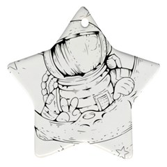 Astronaut Moon Space Astronomy Star Ornament (Two Sides)