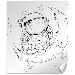 Astronaut Moon Space Astronomy Canvas 8  x 10 