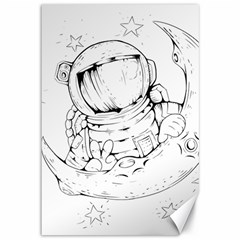 Astronaut Moon Space Astronomy Canvas 12  x 18 
