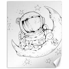 Astronaut Moon Space Astronomy Canvas 16  x 20 