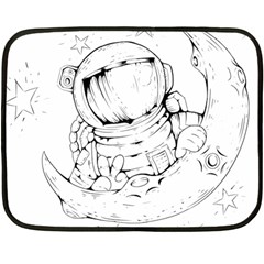 Astronaut Moon Space Astronomy Double Sided Fleece Blanket (Mini) 