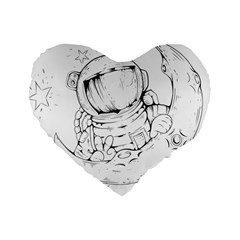 Astronaut Moon Space Astronomy Standard 16  Premium Heart Shape Cushions