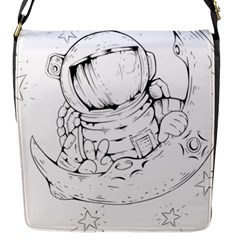 Astronaut Moon Space Astronomy Flap Closure Messenger Bag (S)