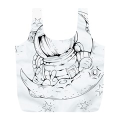 Astronaut Moon Space Astronomy Full Print Recycle Bag (L)