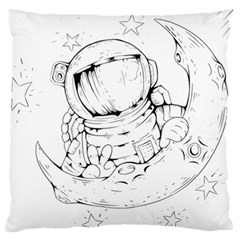 Astronaut Moon Space Astronomy Large Flano Cushion Case (One Side)
