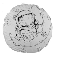 Astronaut Moon Space Astronomy Large 18  Premium Flano Round Cushions