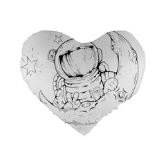 Astronaut Moon Space Astronomy Standard 16  Premium Flano Heart Shape Cushions