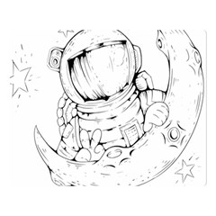 Astronaut Moon Space Astronomy Double Sided Flano Blanket (Large) 
