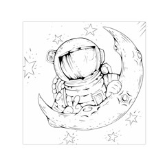 Astronaut Moon Space Astronomy Small Satin Scarf (Square)