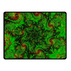 Art Artwork Fractal Digital Art Green Double Sided Fleece Blanket (small)  by Pakrebo