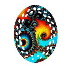 Artwork Fractal Digital Art Oval Filigree Ornament (two Sides) by Pakrebo