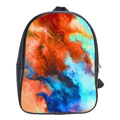 Orange blue texture                      School Bag (Large)