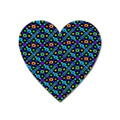 Have Fun Multicolored Text Pattern Heart Magnet