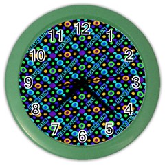 Have Fun Multicolored Text Pattern Color Wall Clock by dflcprintsclothing