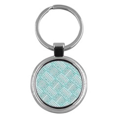 Wood Texture Diagonal Pastel Blue Key Chain (round) by Mariart