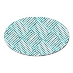 Wood Texture Diagonal Pastel Blue Oval Magnet