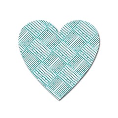 Wood Texture Diagonal Pastel Blue Heart Magnet