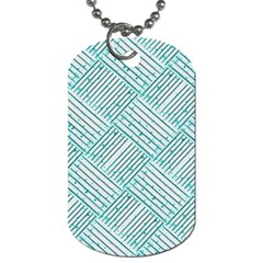 Wood Texture Diagonal Pastel Blue Dog Tag (one Side)