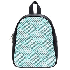 Wood Texture Diagonal Pastel Blue School Bag (small)