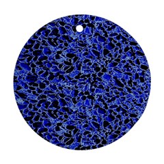 Texture Structure Electric Blue Ornament (round) by Alisyart