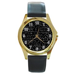 Medical Biology Detail Medicine Psychedelic Science Abstract Abstraction Chemistry Genetics Round Gold Metal Watch