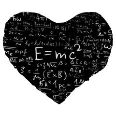 Science Albert Einstein Formula Mathematics Physics Special Relativity Large 19  Premium Flano Heart Shape Cushions