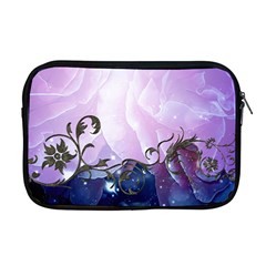 Elegant Floral Design Apple Macbook Pro 17  Zipper Case by FantasyWorld7