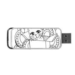 Cute Cat Coloring Page Design Portable Usb Flash (two Sides)