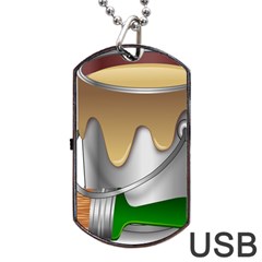 Paint Color Brush Painter Bucket Dog Tag Usb Flash (two Sides)