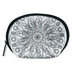 Flowers Mandala Hand Drawing Accessory Pouch (medium) by Wegoenart