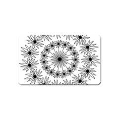 Flowers Mandala Hand Drawing Magnet (name Card) by Wegoenart