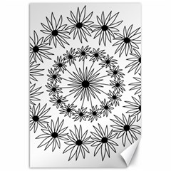 Flowers Mandala Hand Drawing Canvas 20  X 30  by Wegoenart