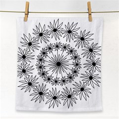 Flowers Mandala Hand Drawing Face Towel by Wegoenart