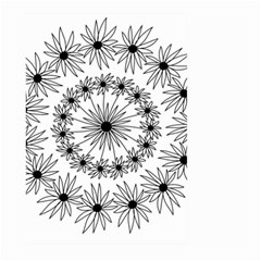 Flowers Mandala Hand Drawing Large Garden Flag (two Sides) by Wegoenart