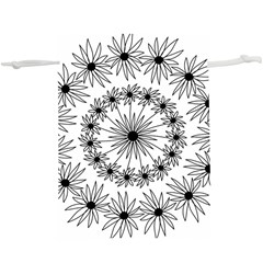 Flowers Mandala Hand Drawing  Lightweight Drawstring Pouch (xl) by Wegoenart