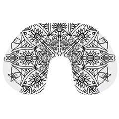 Drawing Pencil Pattern Mandala Travel Neck Pillow by Wegoenart