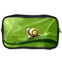 Snail Drops Rain Drawing Green Toiletries Bag (one Side) by Wegoenart